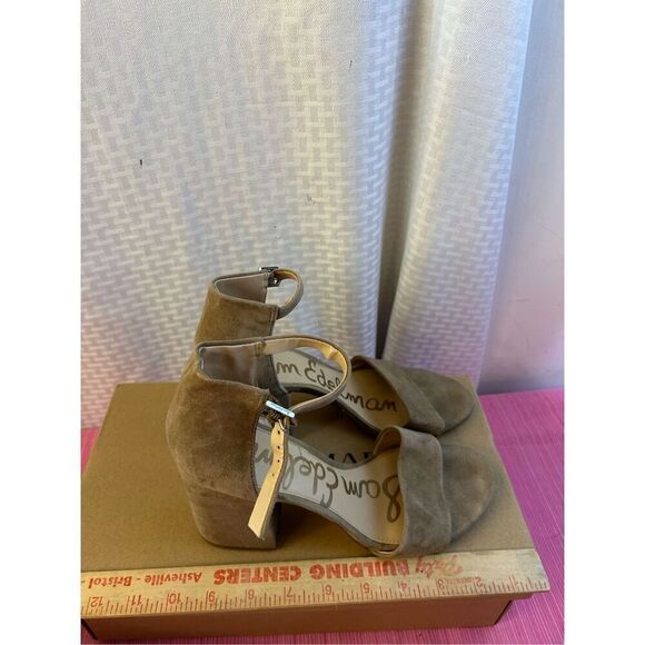 Sam Edelman Block Heel Ankle Strap Brown Suede size 8.5 - Picture 8 of 12